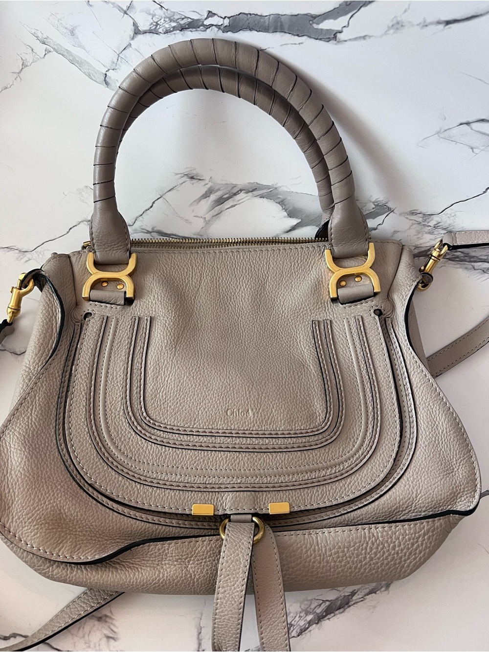 Chloe Marcie Leather Satchel - Picture 12 of 12